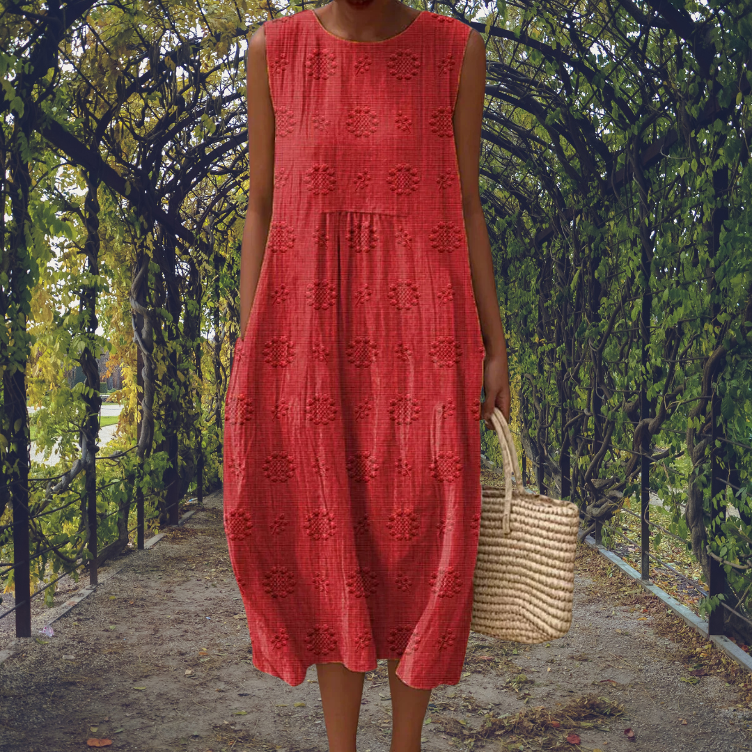 Aikaterini | Vestido Elegante Sin Mangas con Bolsillos
