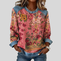 Orabelle™ | Sudadera de Estampado Floral con Ribete Vaquero