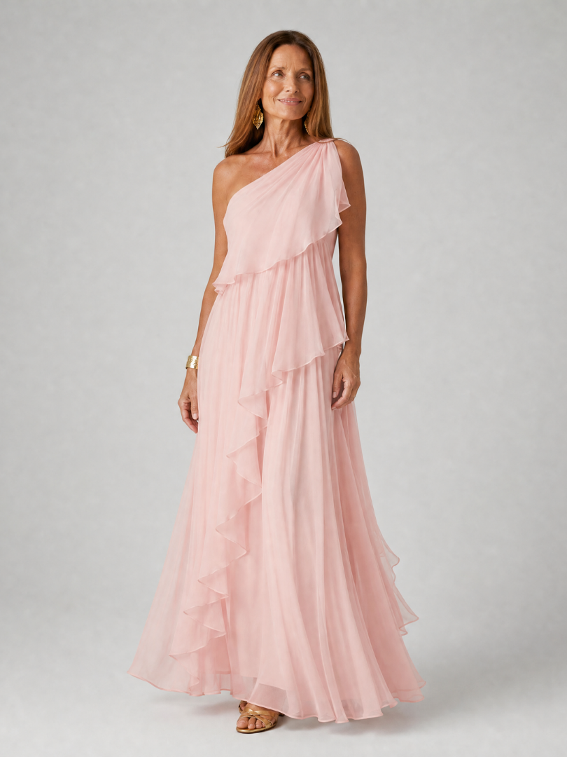 Eliana | Vestido Maxi de Un Hombro en Gasa