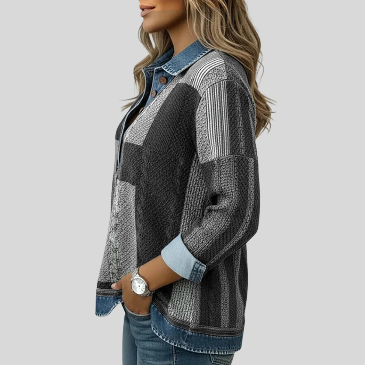 Meridell™ | Sudadera de Estampado en Bloques de Color