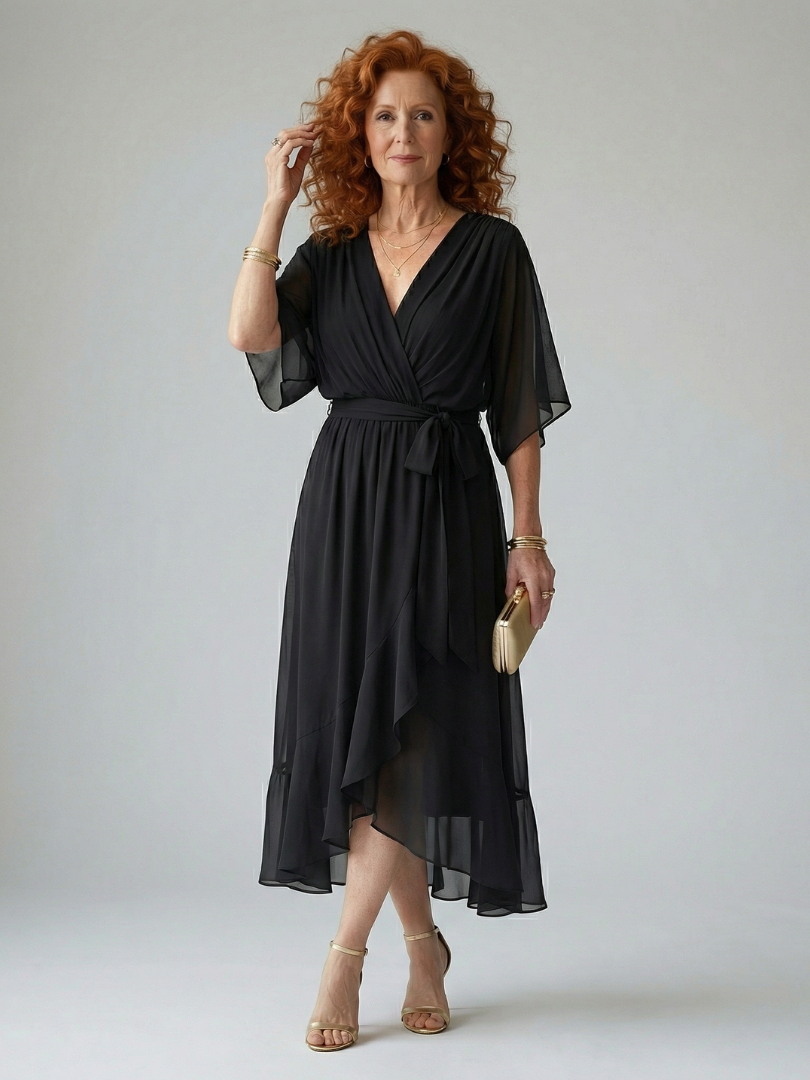 Wilhelmina | Vestido Midi Cruzado Fluido
