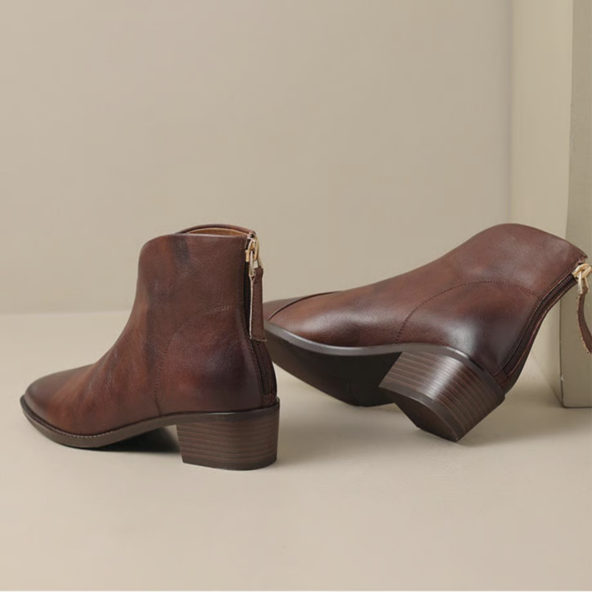 ZAFIRA™ | Botines de piel premium con tacón bajo