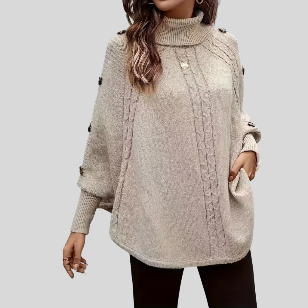 Norelle™ | Jersey de Punto Trenzado con Cuello Alto