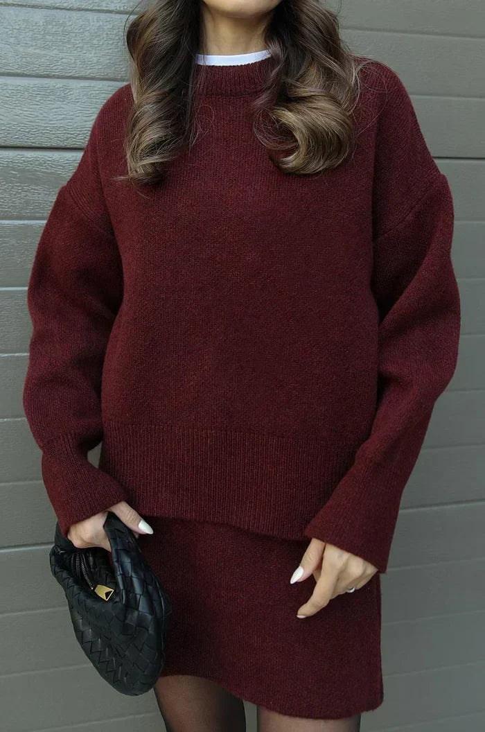 Conjunto Beatrice de falda y jersey de punto suave