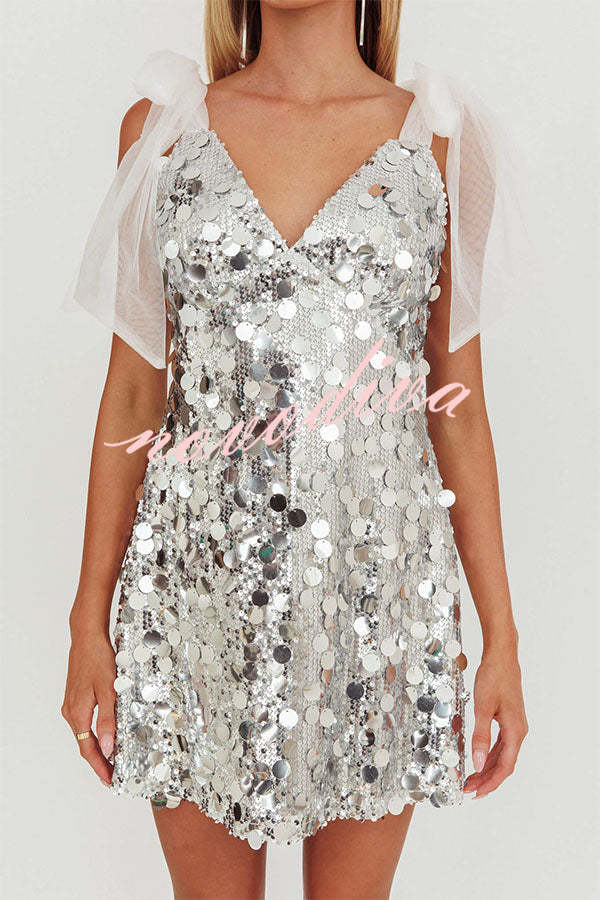 Minivestido de lentejuelas Celeste Glamour