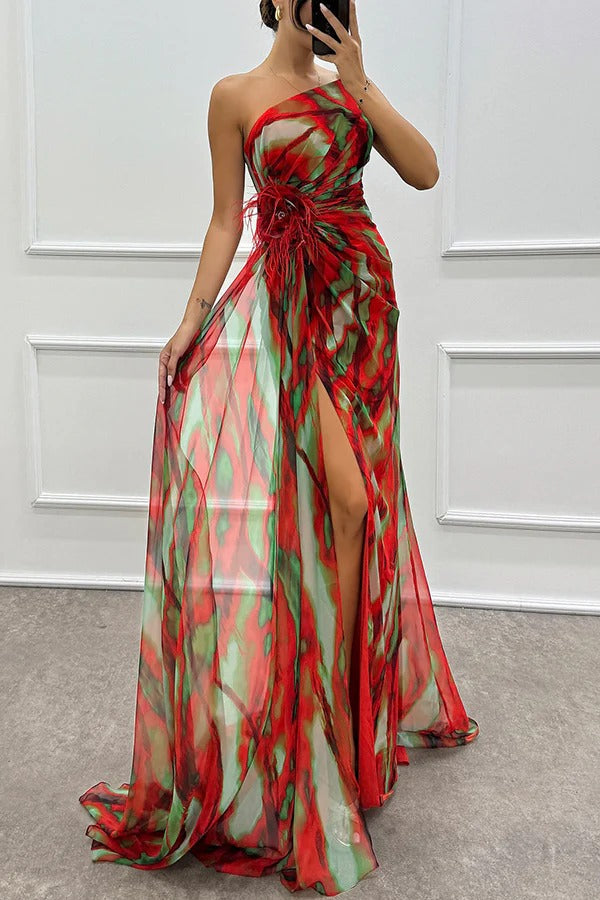 Celia | Vestido de Noche Drapeado de un Hombro