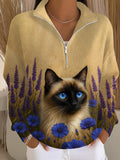 Luna™ Sudadera Acogedora con Estampado de Gatos