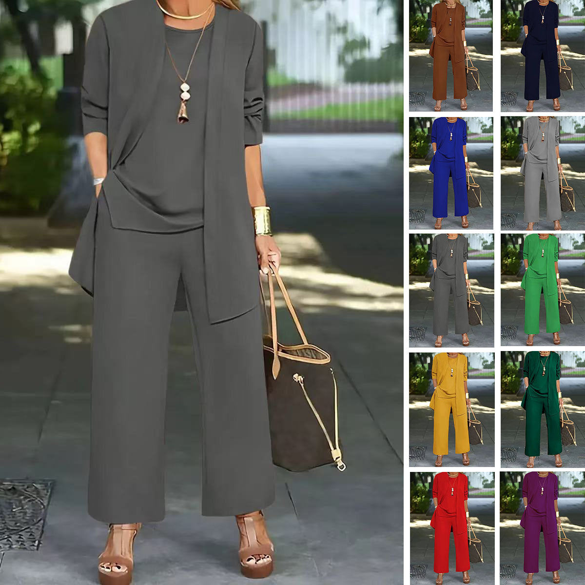 VALENTINA Elegante conjunto de 3 piezas para mujer con corte holgado