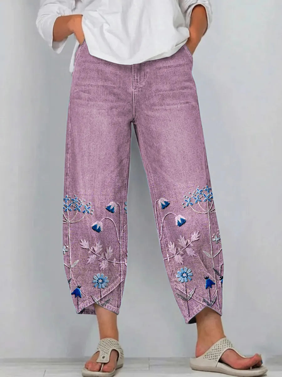 Aven | Pantalón informal bordado