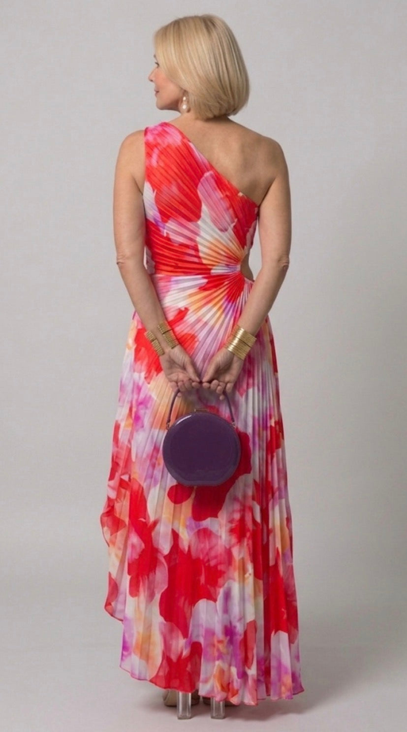 Valentina | Vestido Maxi Plisado de un Hombro