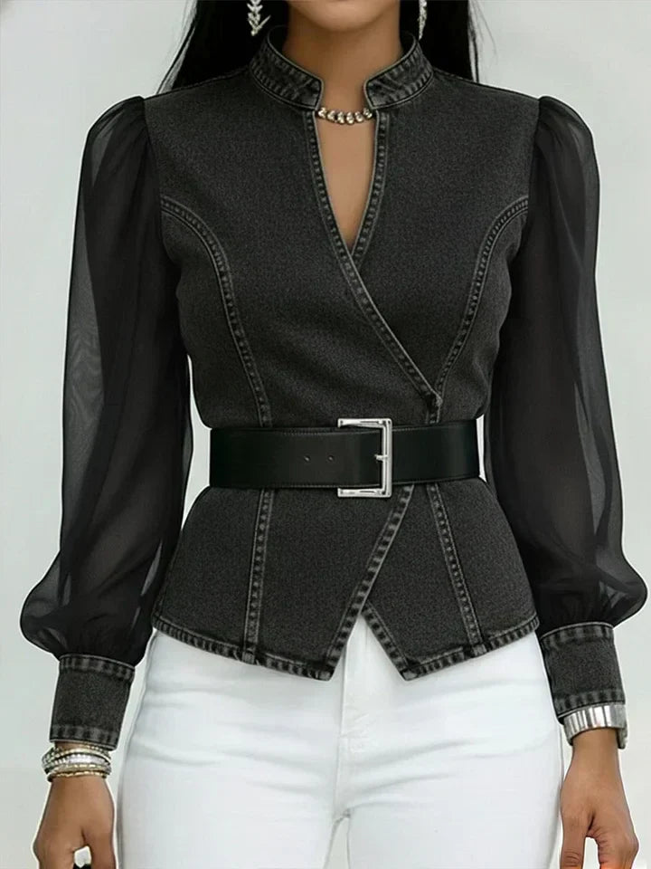 Valerie: blusa vaquera estructurada para mujer