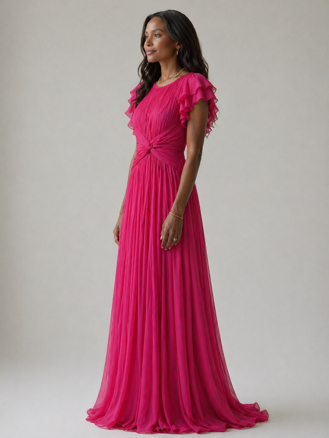 Elara | Vestido de Noche Plisado Fluido