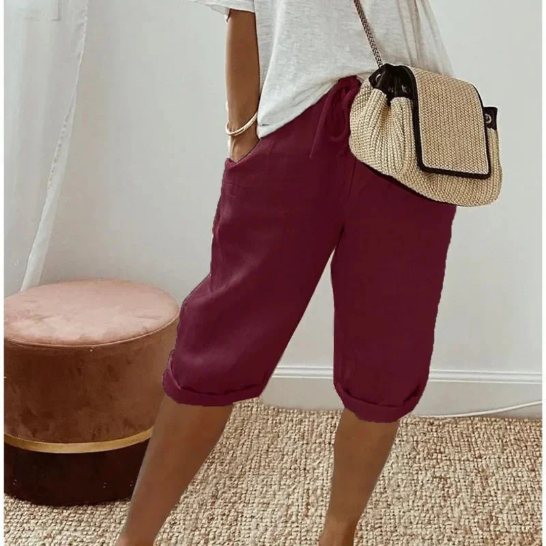 Fenley | Short Capri de Lino con Cordón