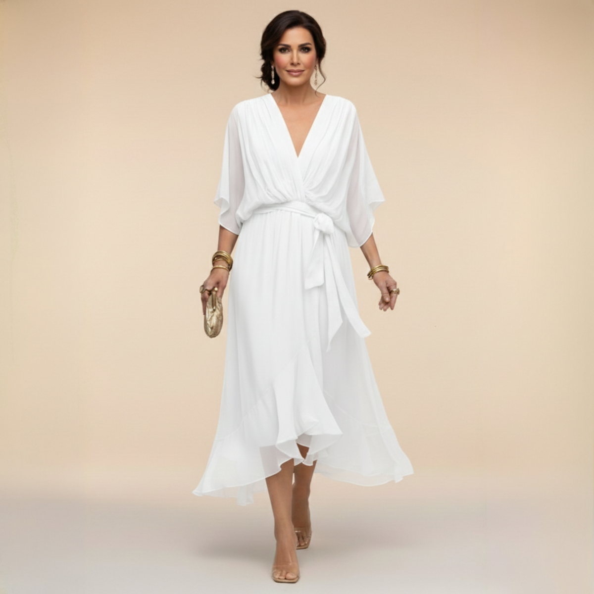 Verity | Vestido midi con escote en V