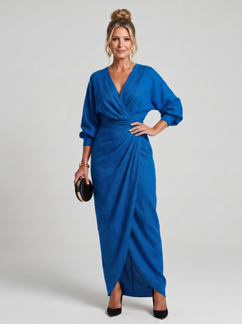 Beverly | Vestido Midi Cruzado Drapeado