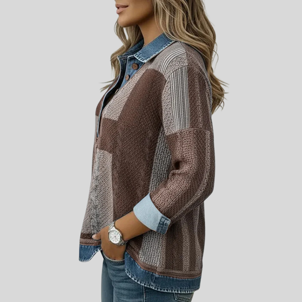 Meridell™ | Sudadera de Estampado en Bloques de Color