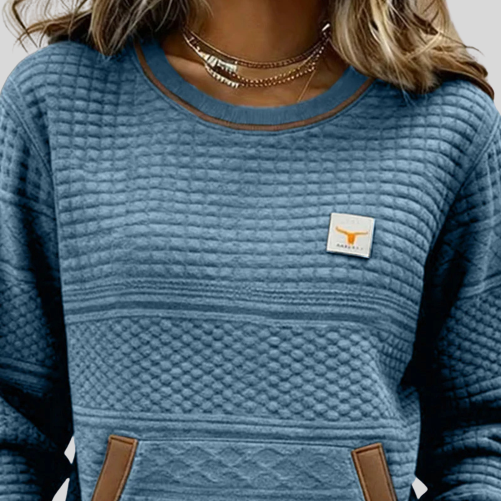Noelle™ | Sudadera de Cuello Redondo en Bloques de Color