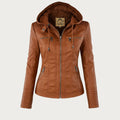 Chaqueta de piel Flavia marrón claro