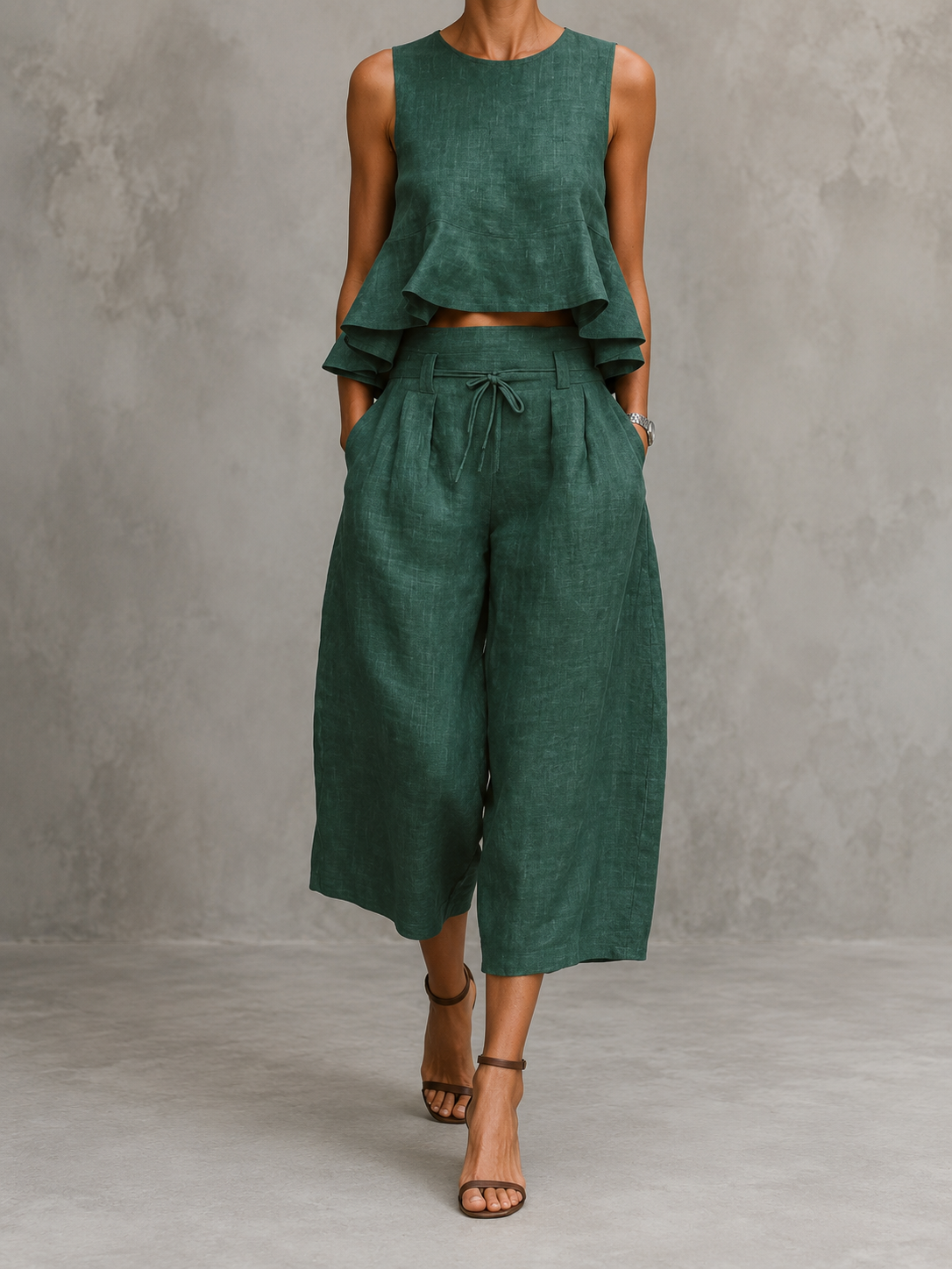 Conjunto de Dos Piezas Freya para Mujer con Bajo de Volante