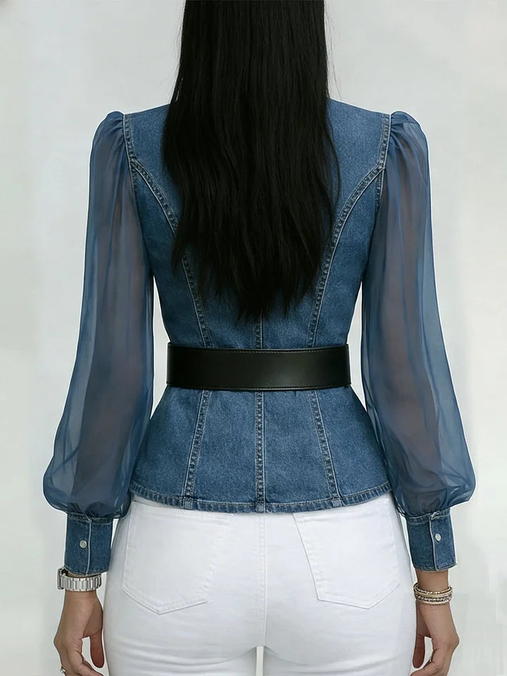 Valerie: blusa vaquera estructurada para mujer