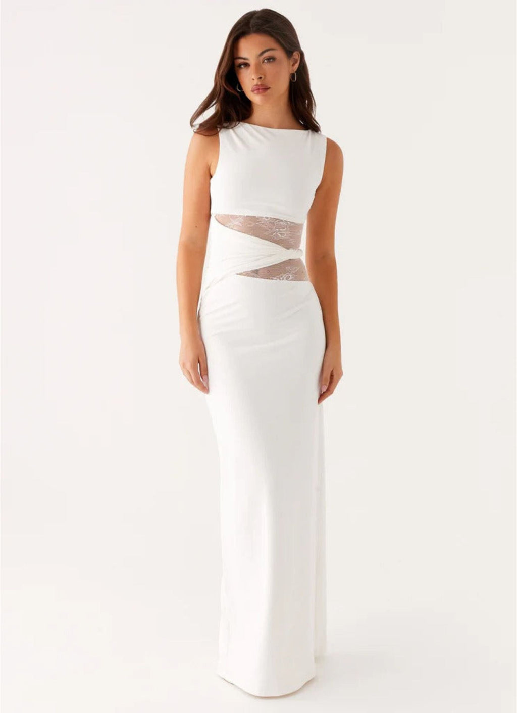 Liora | Vestido largo favorecedor con sutiles aberturas y cordones