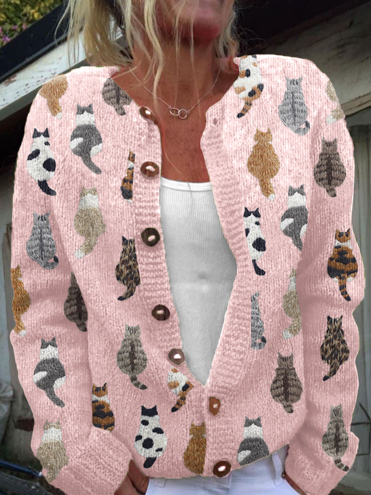 Bramley | La chaqueta de punto con estampado de gatos