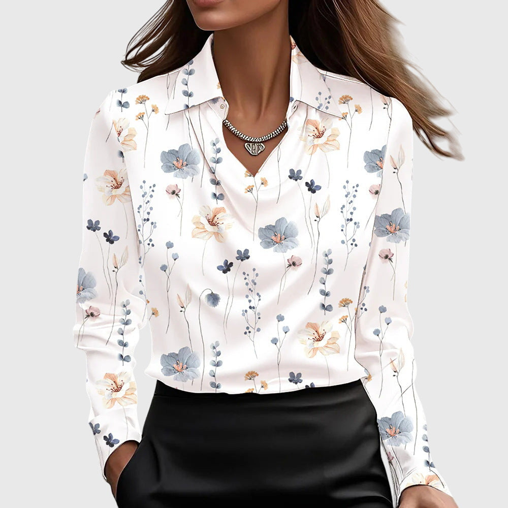 Brooklyn - Blusa con Cuello Drapeado