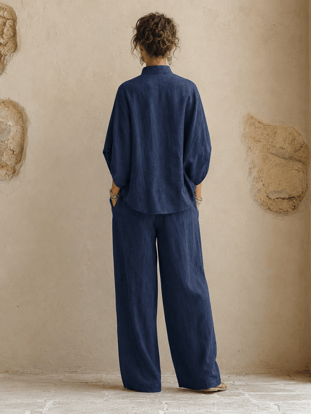 Maribel | Mangas murciélago y pantalón de pierna ancha