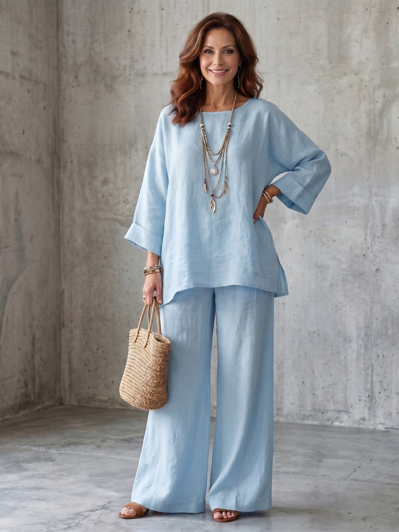 Prue | Conjunto de túnica oversize y pantalón de pierna ancha