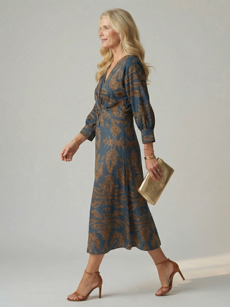 Iris | Vestido Midi Cruzado con Nudo