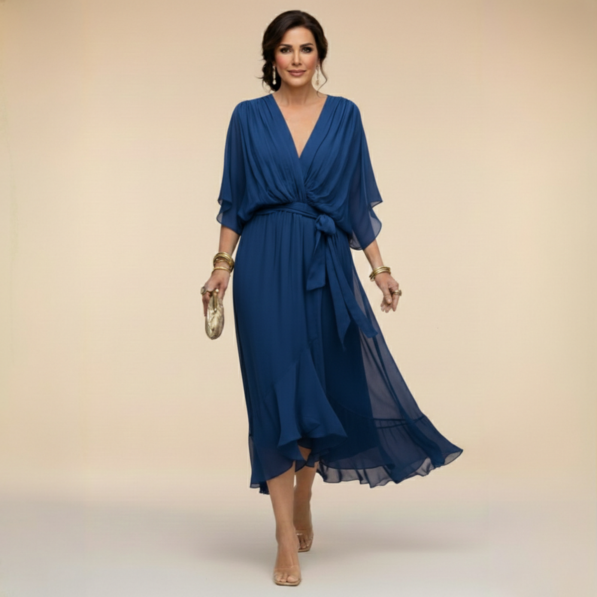 Verity | Vestido midi con escote en V