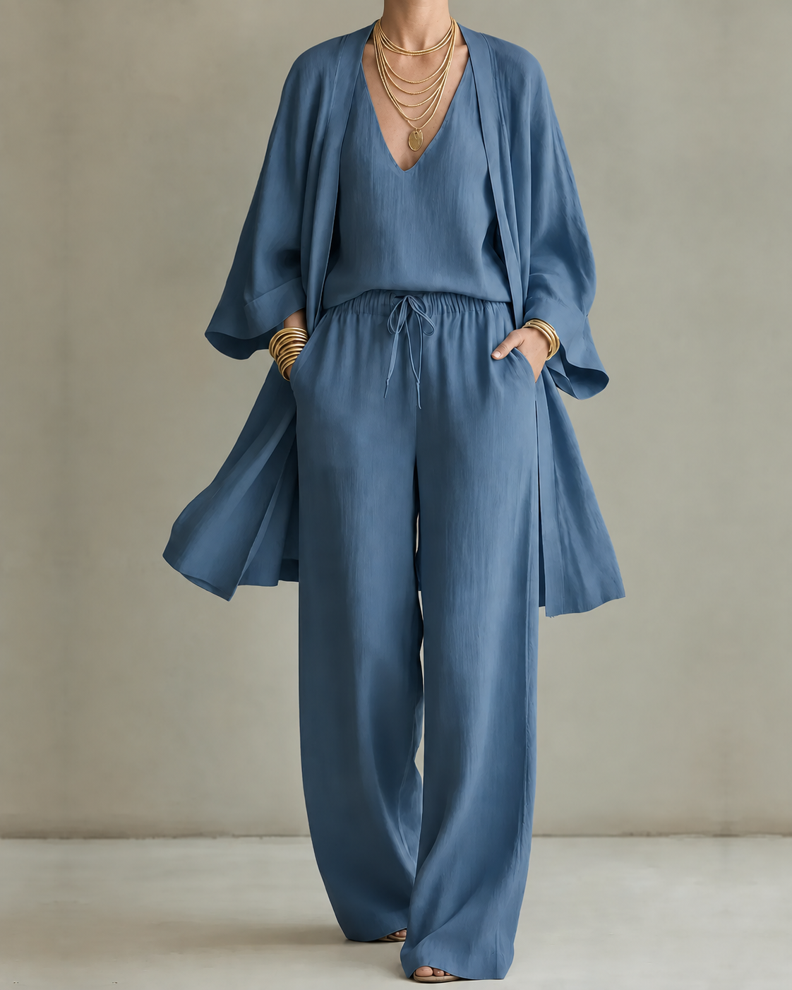 Tanisha™ Conjunto de 3 piezas efecto lino