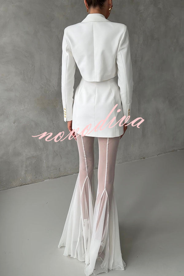 Pantalón elástico sirena Deep Chic de malla con talle alto y cintura elástica