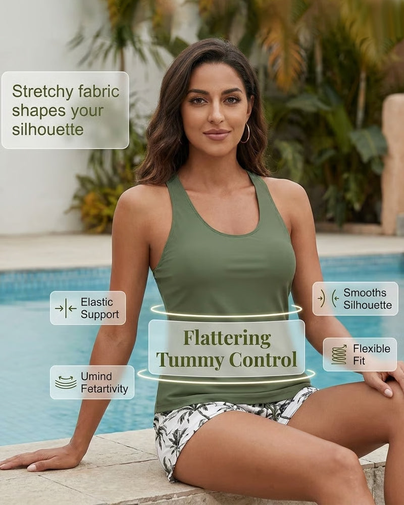 Maren | Conjunto de tres piezas: tankini, bikini y pareo