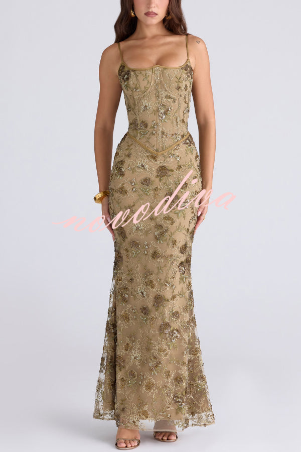 Vestido largo elegante y ajustado con cuello halter, sin mangas, espalda descubierta y lazada