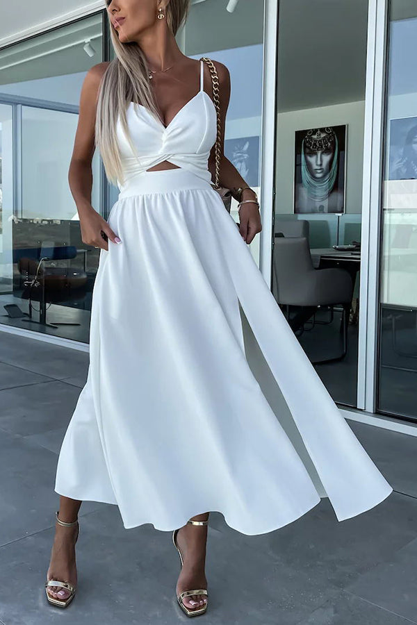 Vestido midi Florida Keys Cutie con bolsillos, aberturas y abertura en la falda