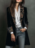 Leonor | Blazer Ajustado Estampado Barroco Negro