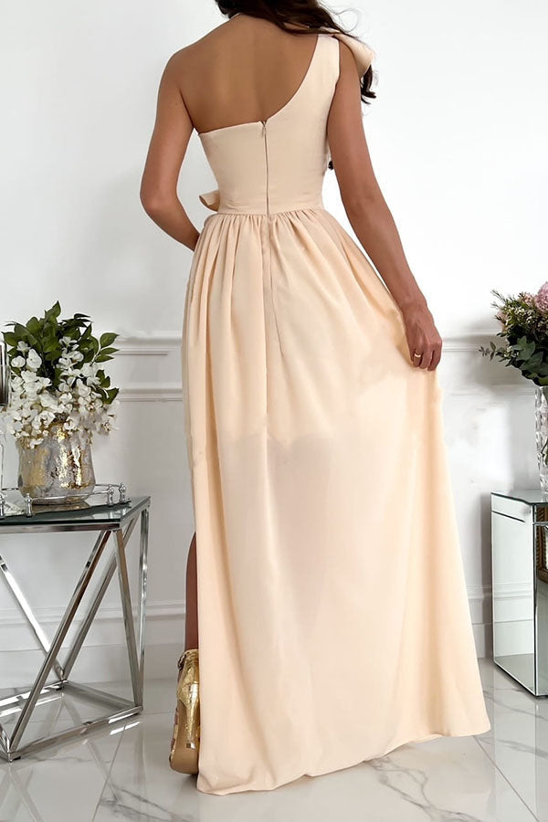 Vestido largo de fiesta Darling Muse asimétrico con volantes