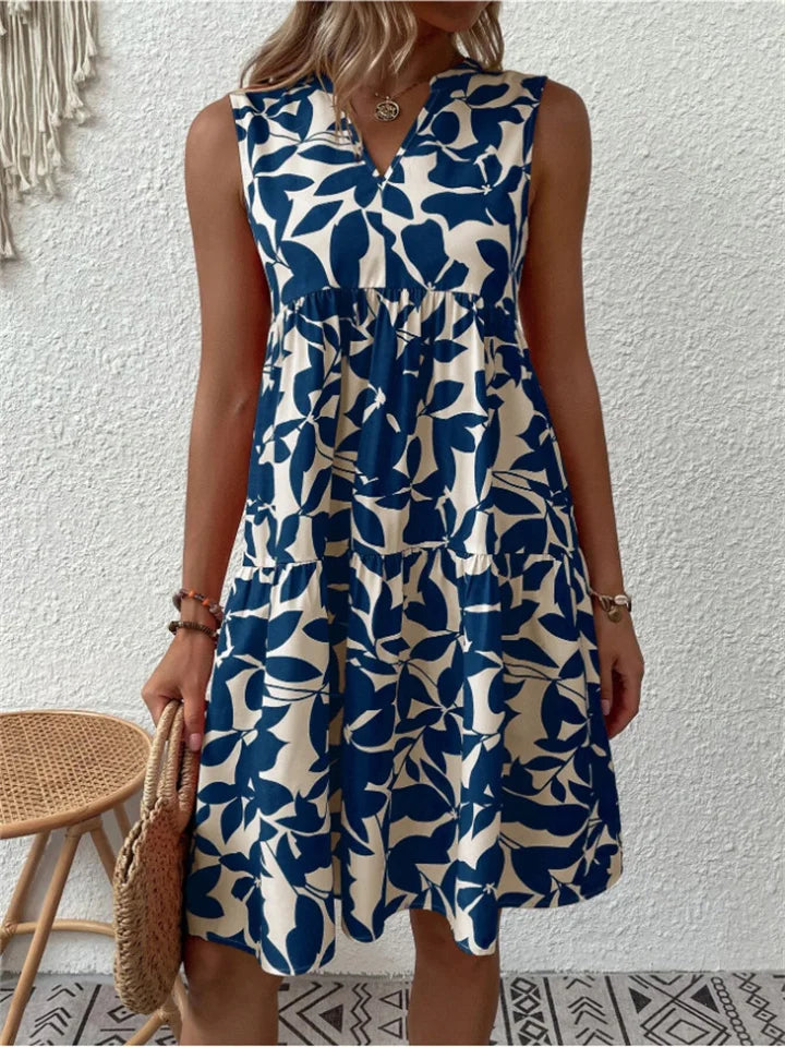 Gemma | Vestido Botánico Escalonado Sin Mangas