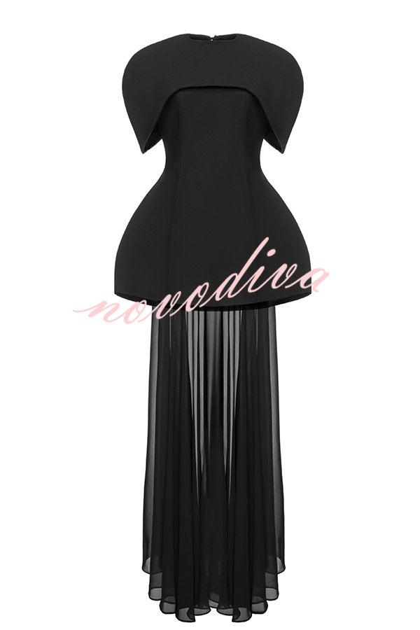 Conjunto de dos piezas Celeste con capa superpuesta