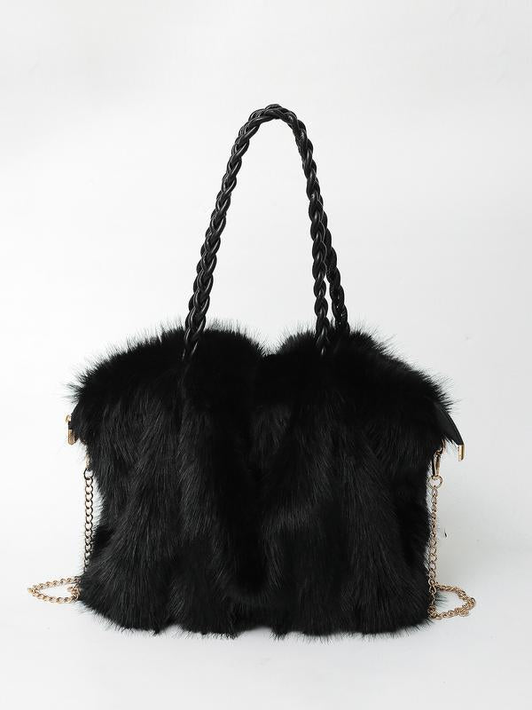 Luna | Bolso tote de hombro en terciopelo mullido