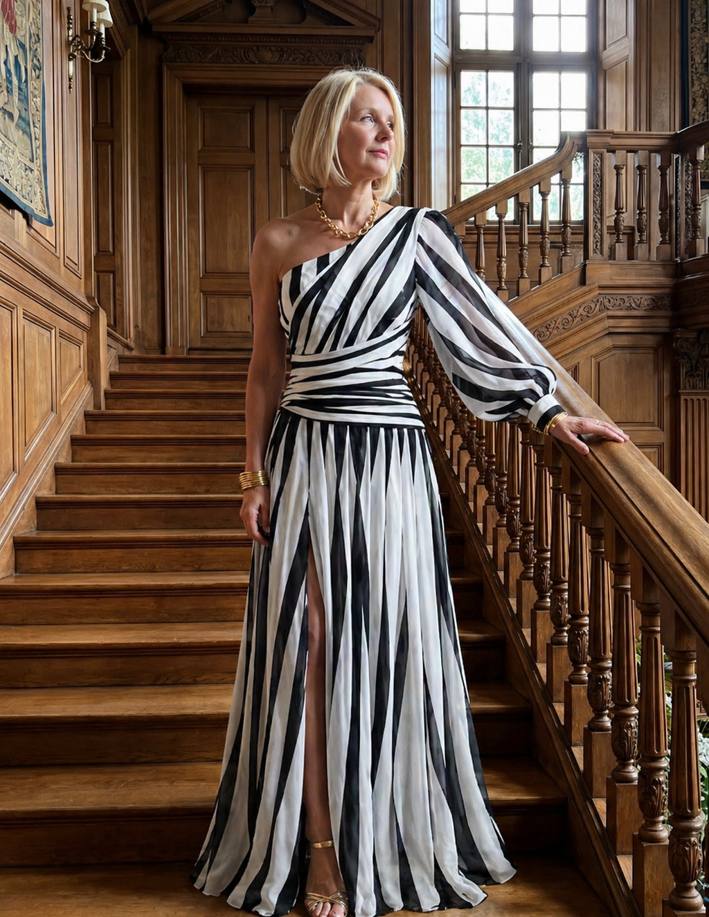 Delphinia | Vestido Maxi Elegante de un Hombro