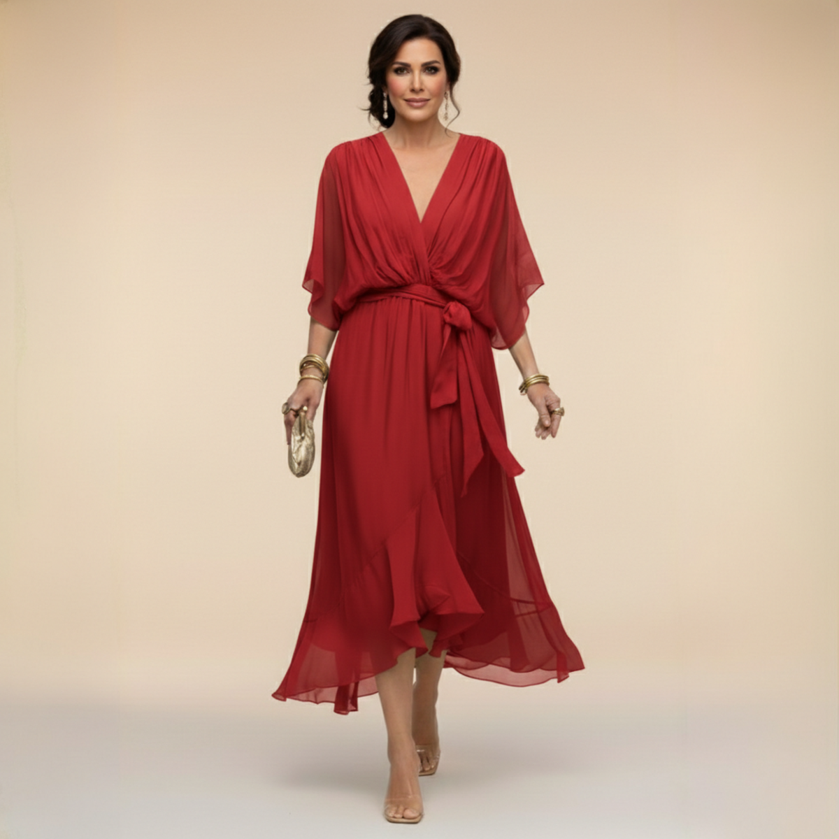 Verity | Vestido midi con escote en V