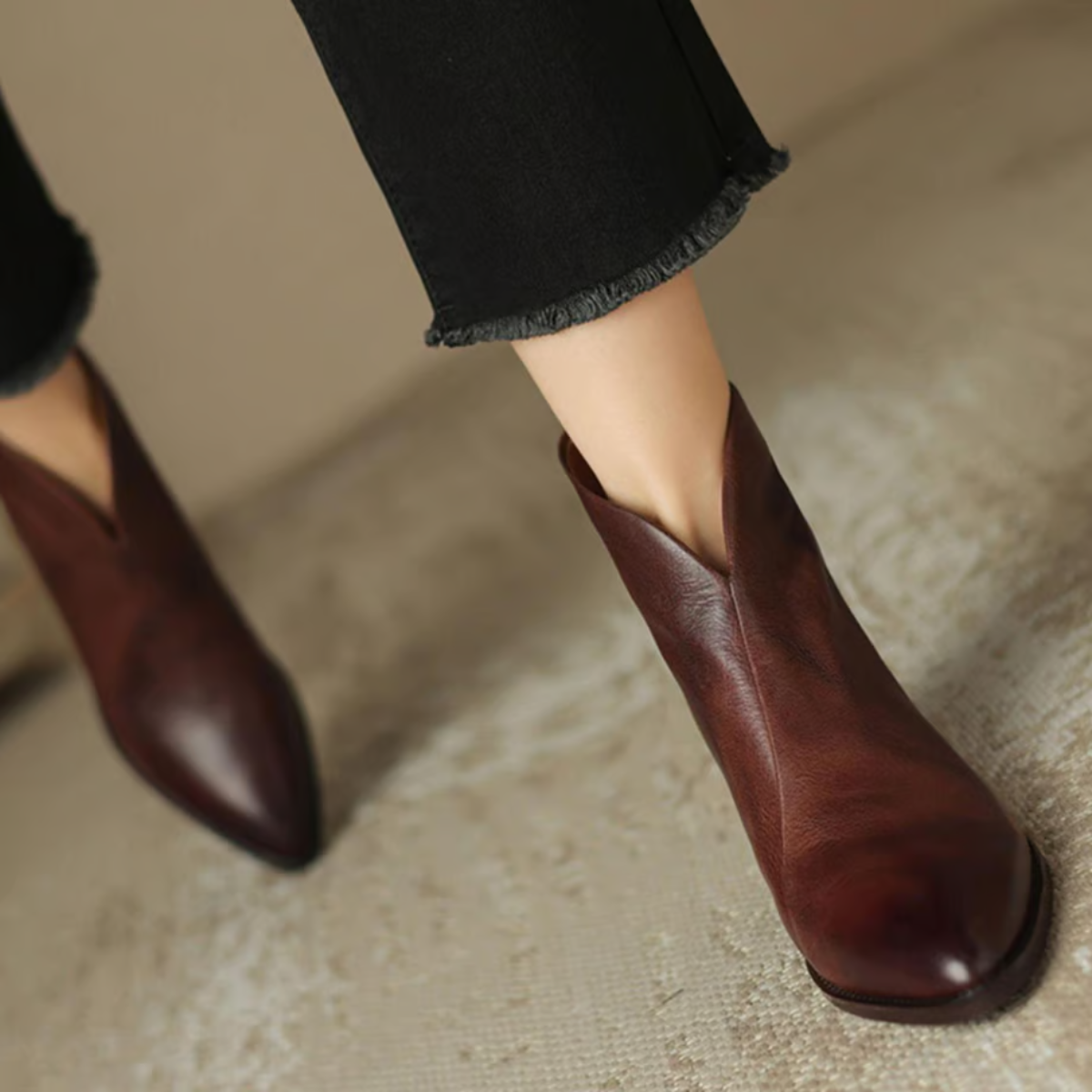 ZAFIRA™ | Botines de piel premium con tacón bajo