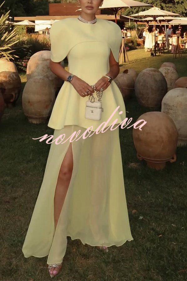 Conjunto de dos piezas Celeste con capa superpuesta