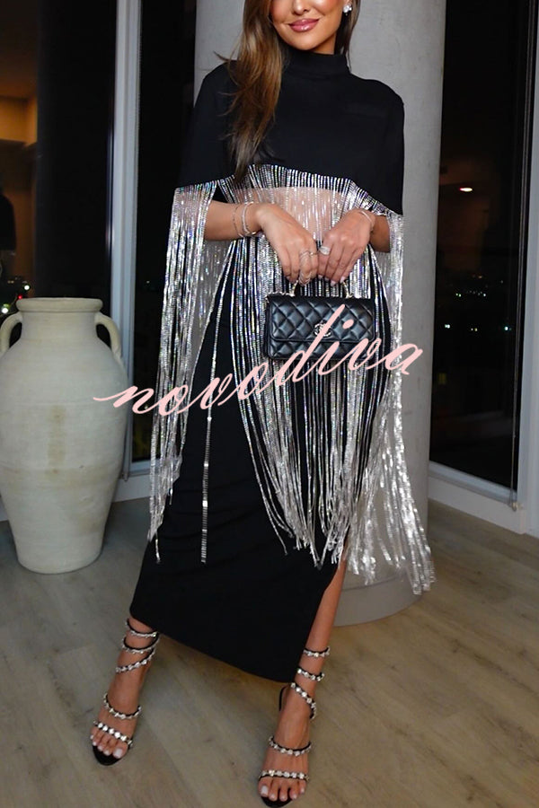 Falda midi Nuevo Nivel de talle alto con cremallera lateral y abertura