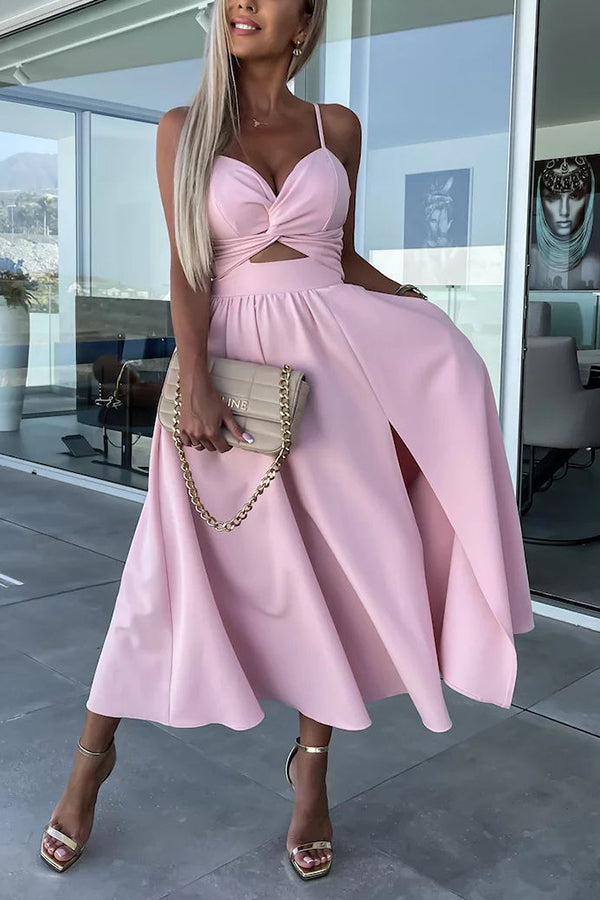 Vestido midi Florida Keys Cutie con bolsillos, aberturas y abertura en la falda