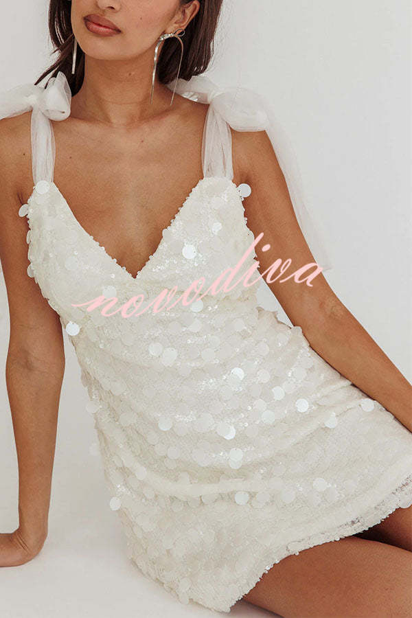 Minivestido de lentejuelas Celeste Glamour