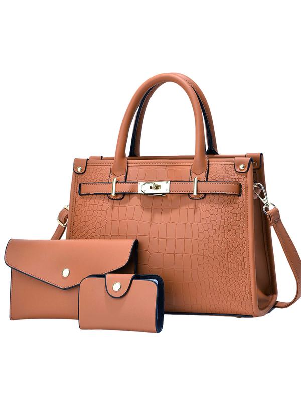 Nadine – Conjunto de bolso bandolera de gran capacidad grabado tipo cocodrilo
