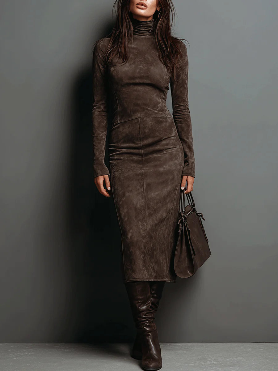 Lorena | Vestido Midi Largo en Marrón